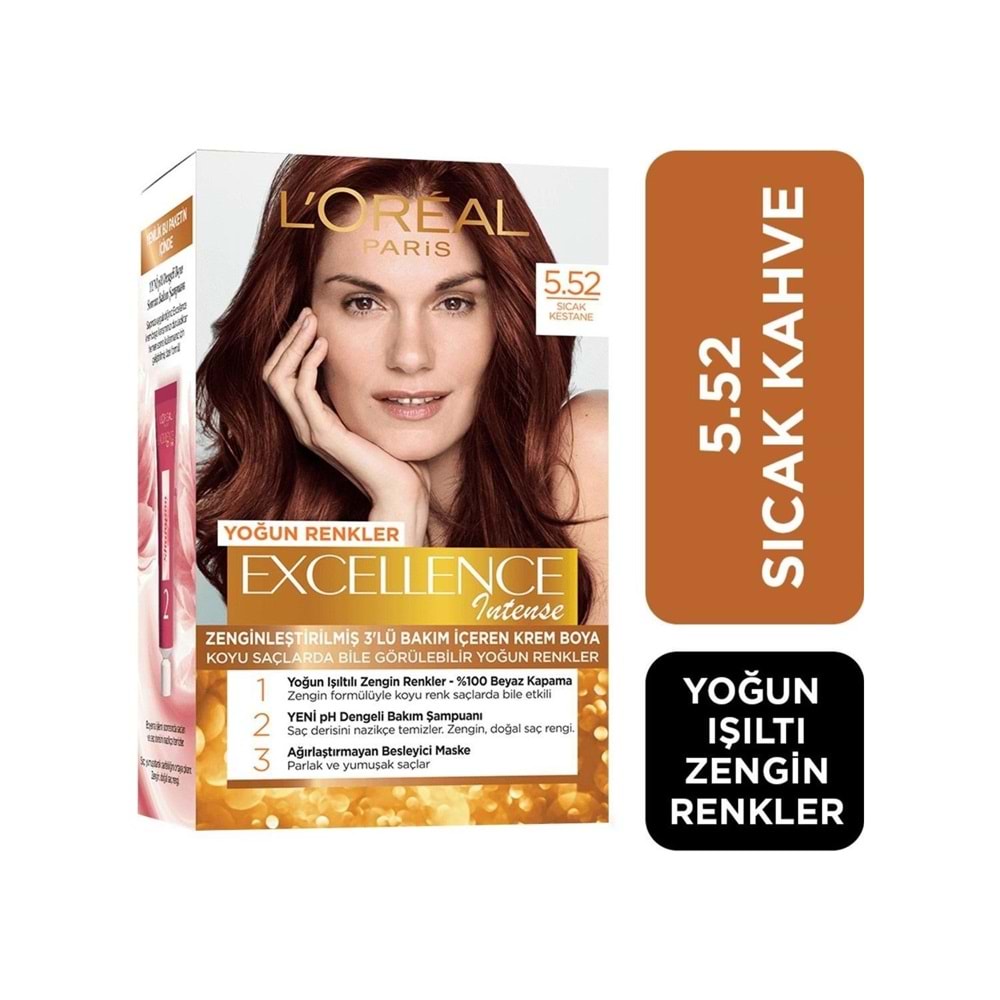 Loreal Paris Loreal Excellence Intense Saç Boyası 5.52 Sıcak Kahve