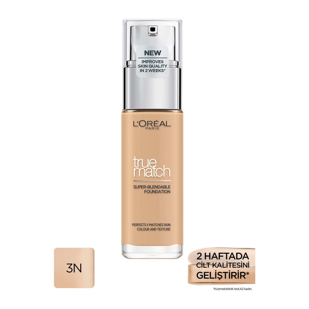L'Oréal Paris True Match Bakım Yapan Fondöten 3N Creamy Beıge