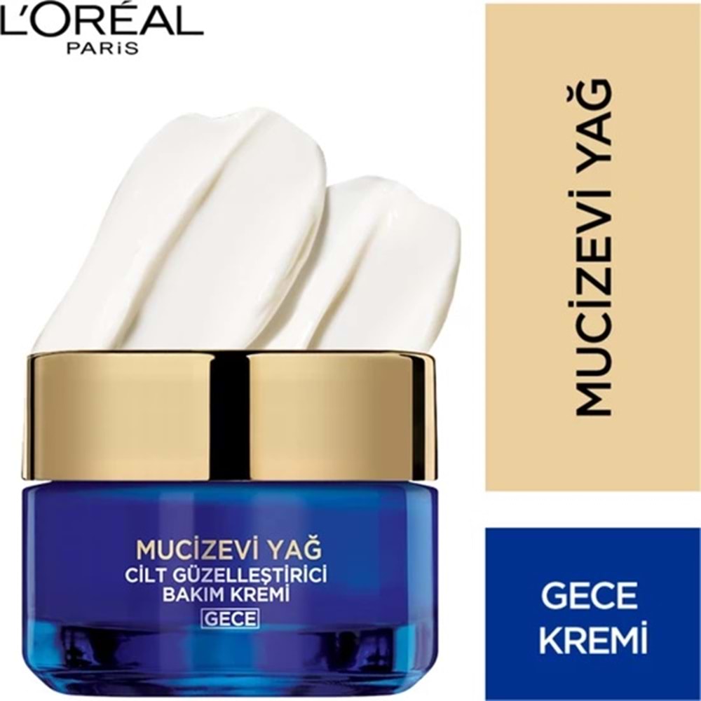 L'Oréal Paris Mucizevi Yağ Cilt Güzelleştirici Gece Bakım Kremi 50 ml