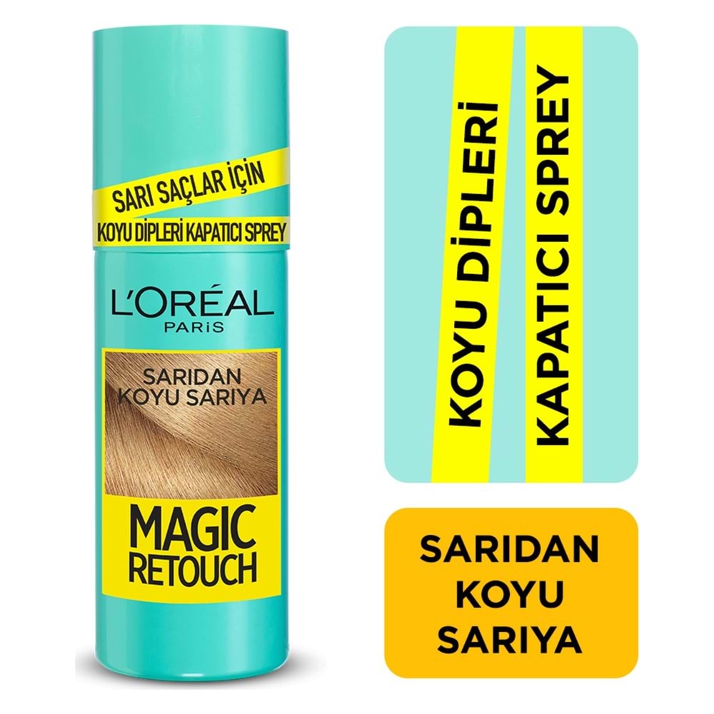L'Oréal Paris Magic Retouch Koyu Dipleri Kapatıcı Sprey - Sarıdan Koyu Sarıya