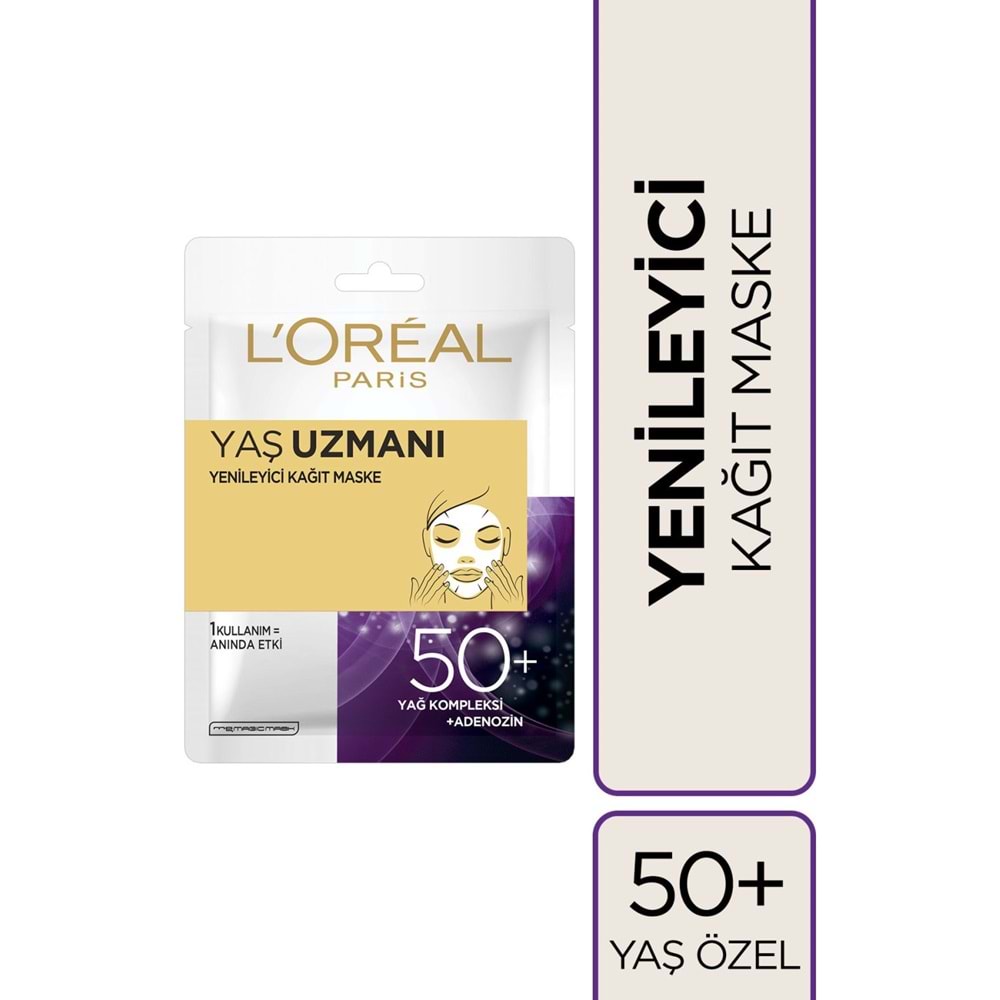 L'Oréal ParisYaş Uzmanı Yenileyici Kağıt Maske 50+