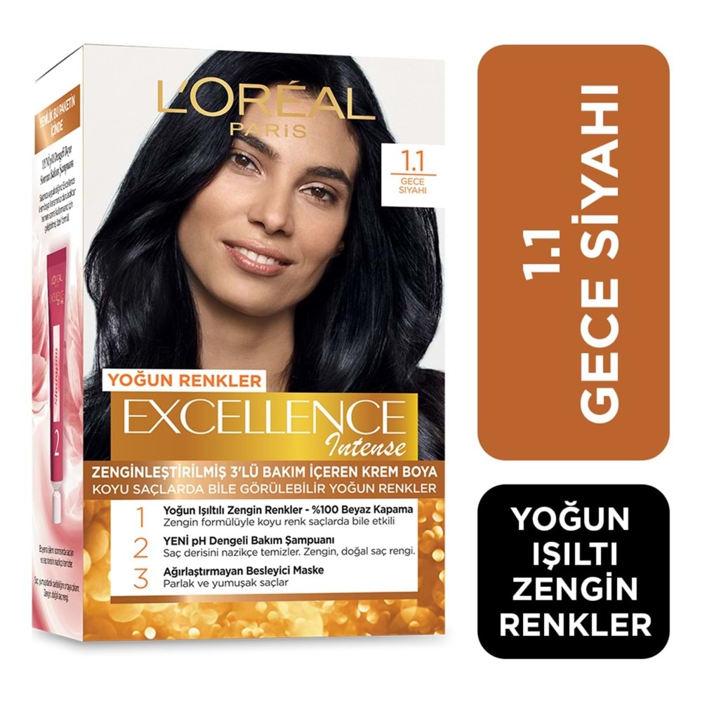 L'oréal Paris Excellence Intense Saç Boyası 1.1 Gece Mavisi
