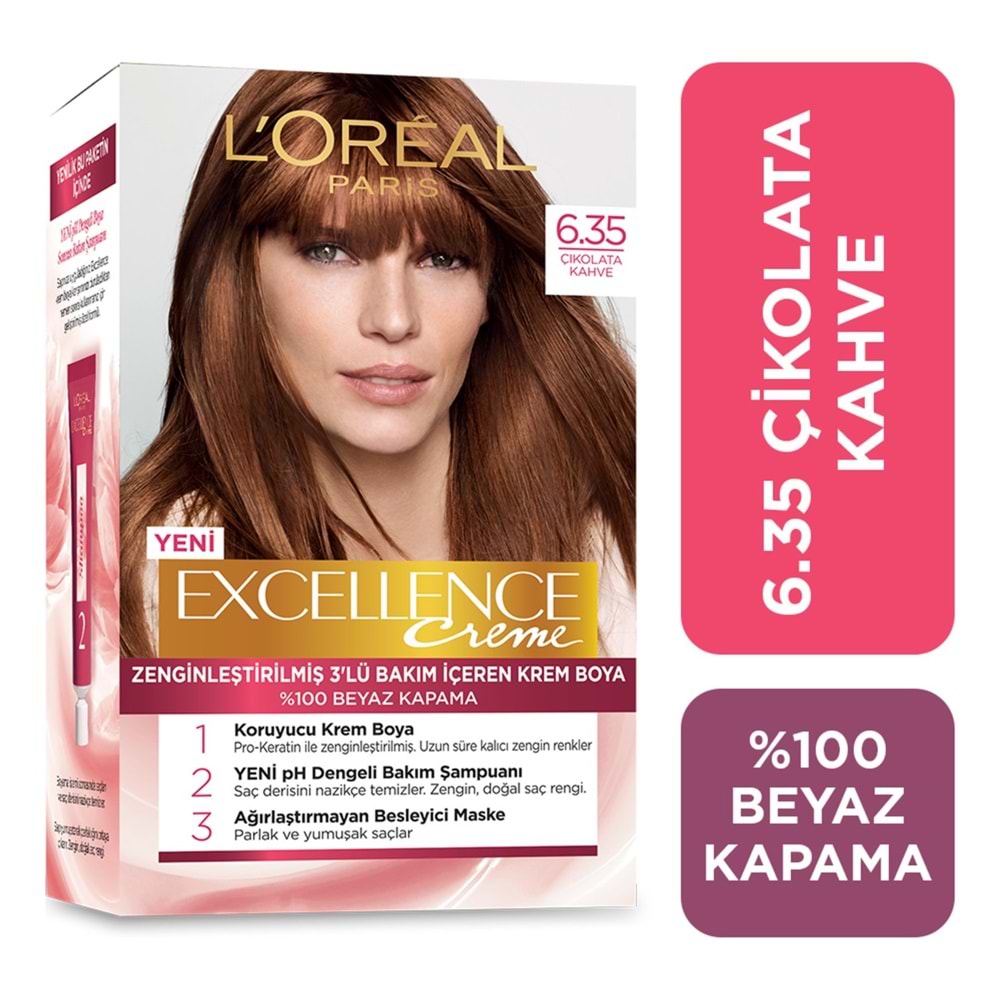 L'Oréal Paris Excellence Creme Saç Boyası 6.35 Çikolata Kahve