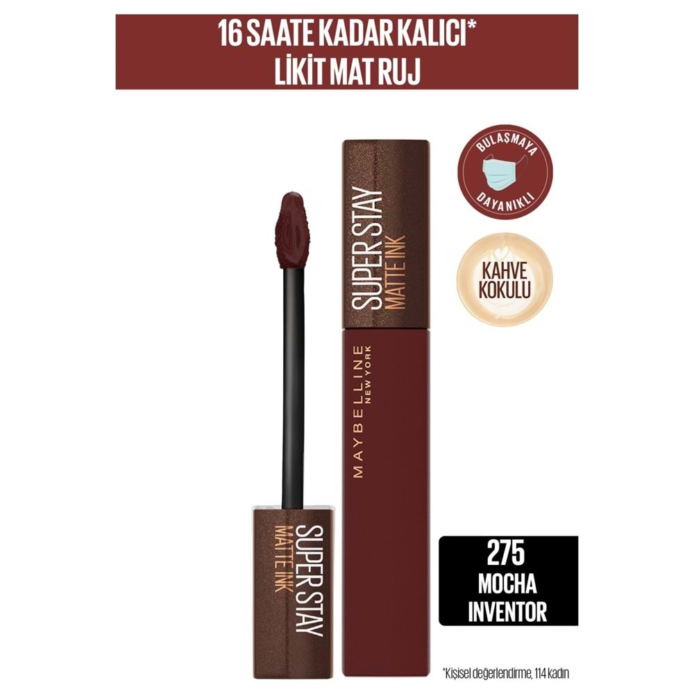Maybelline New York Super Stay Matte Ink Likit Mat Ruj - 275 Mocha Inventor
