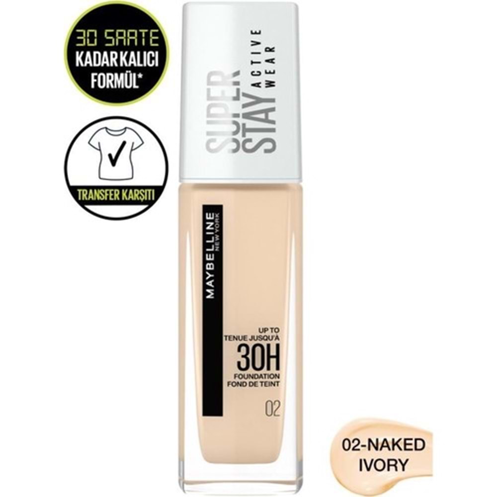 Maybelline Superstay Active Wear Fondöten 02