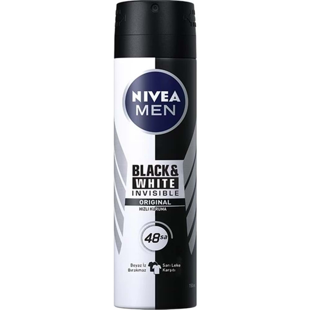 Nivea İnvisible Black&Whıte Power Sprey Deodorant 150Ml Erkek