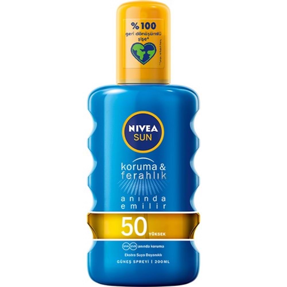 Nivea Sun Koruma&Ferahlik Serinleten Transparan Güneş Spreyi Gkf 50 200 Ml