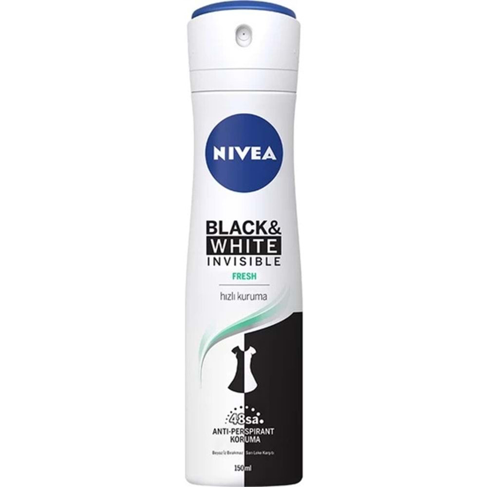 Nivea İnvisible Black&Whıte Fresh Sprey Deodorant 150Ml Kadın