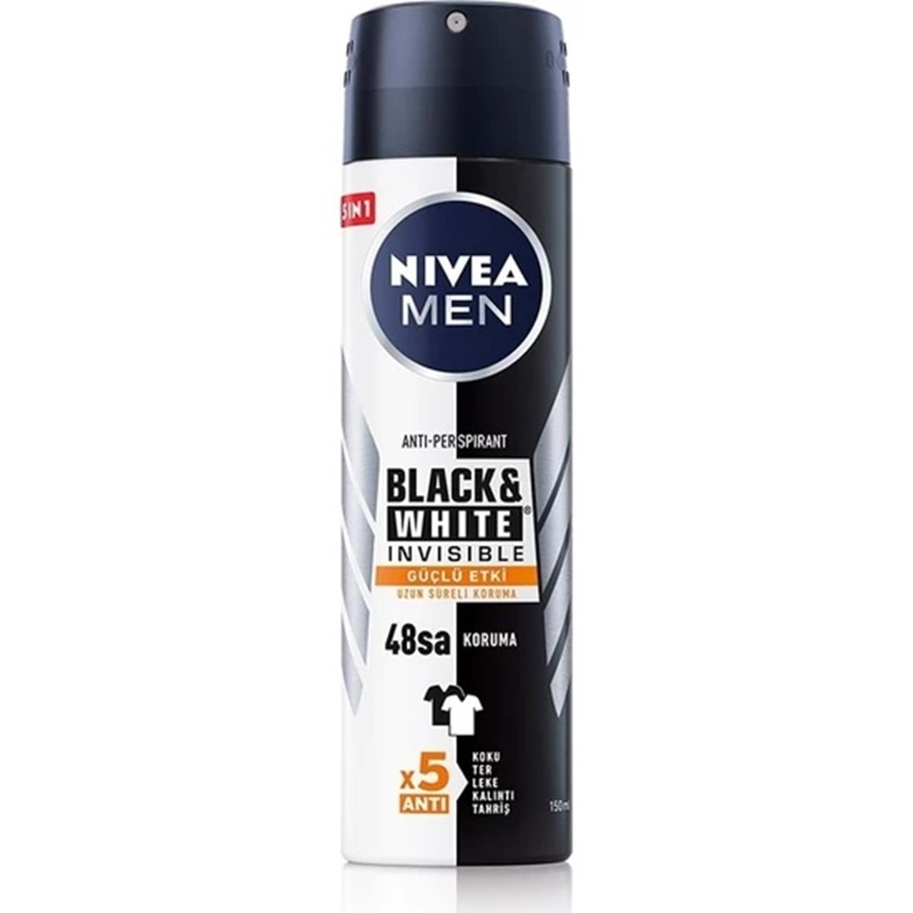 Nıvea Men Black & white Invısıble Güçlü Etki Erkek Sprey Deodorant 150 Ml