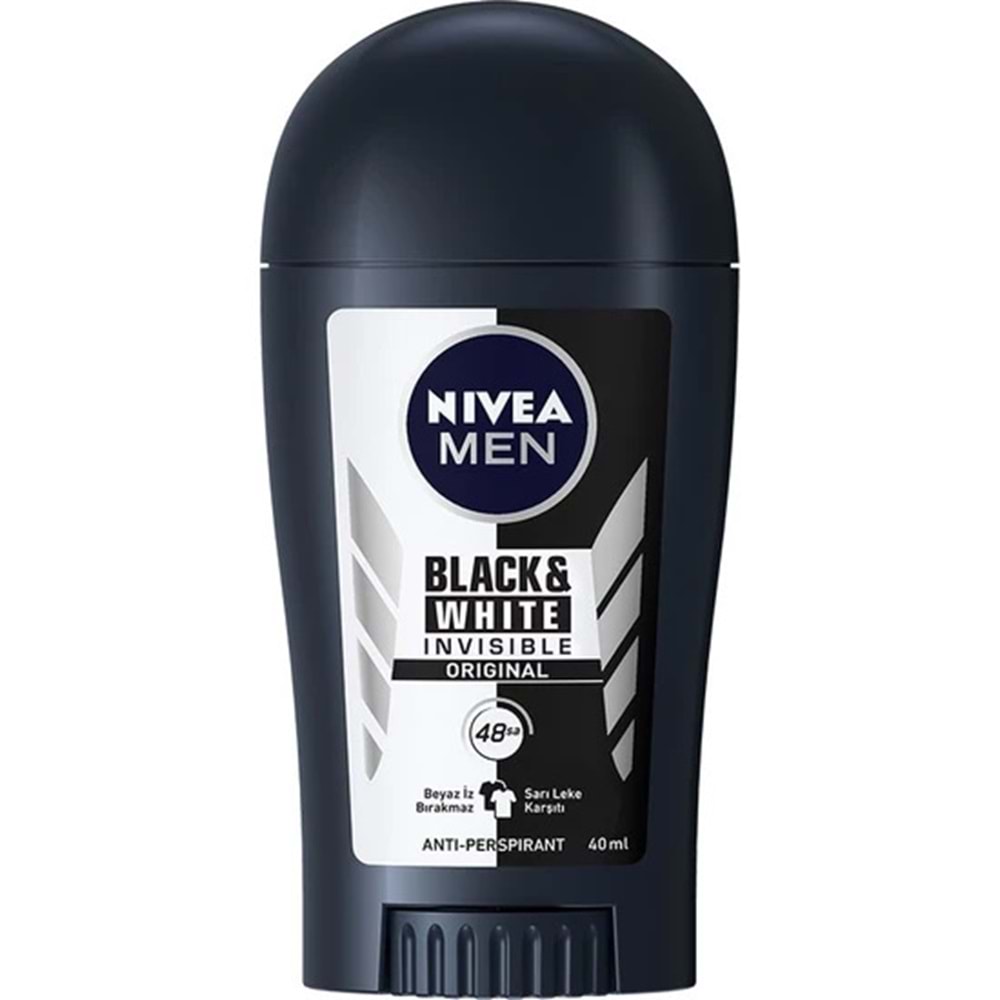Nivea Invisible Black&Whıte Power Stick Deodorant 40Ml Erkek