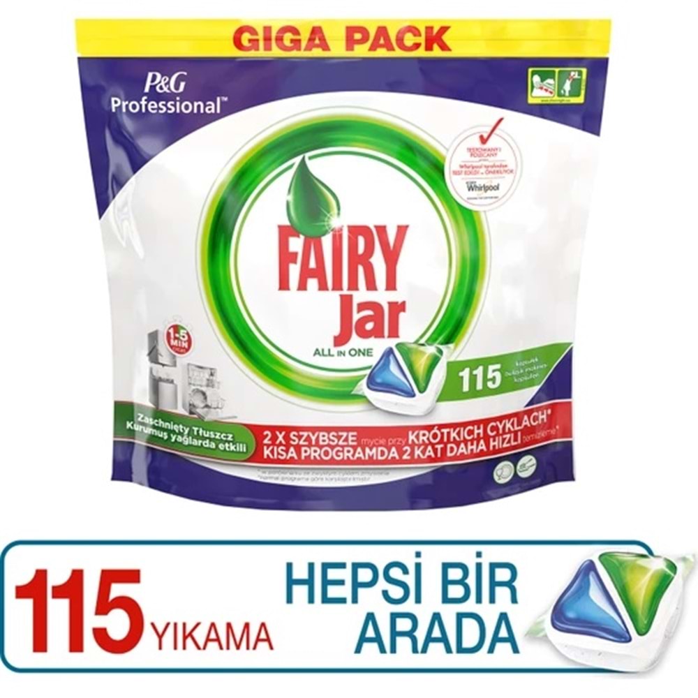 Fairy Professional 115 Yıkama Hepsi Bir Arada Bulaşık Makinesi Deterjanı Kapsülü