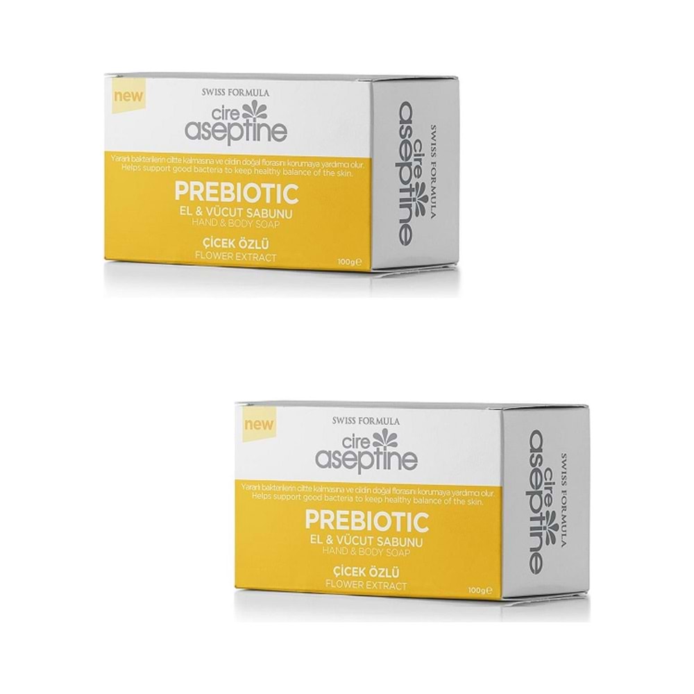 Cire Aseptine 2 x Prebiotic El ve Vücut Sabunu 100 gr Çiçek Özlü