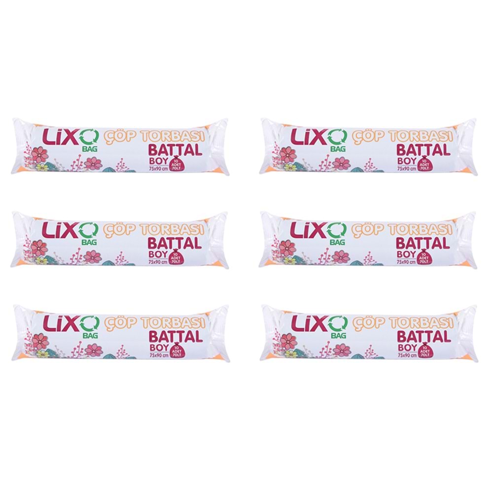 Lixo Bag Battal Boy Çöp Torbası 75x90 10lu (6 Paket)