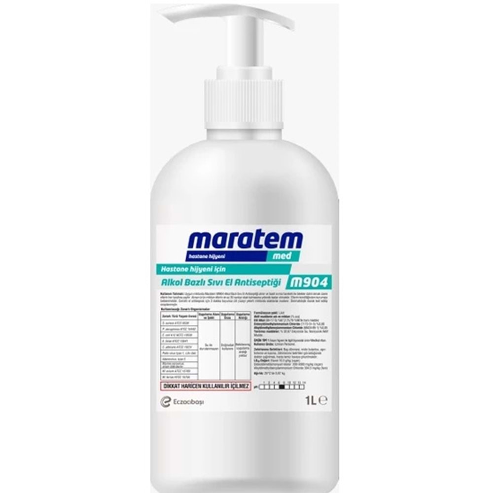 Maratem M904 Alkol Bazlı Sıvı El Antiseptiği 1 lt