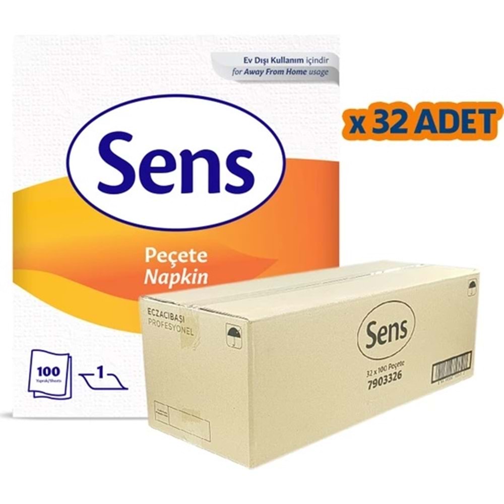 Sens Kağıt Peçete - 100 Yaprak x 32 Paket
