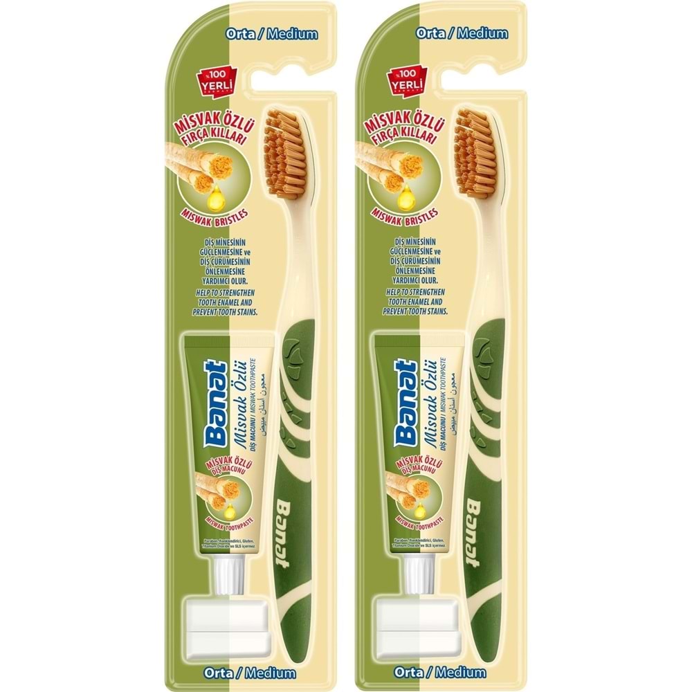 Banat Misvak Özlü Ağız Bakım Seti (15 ml Diş Macunlu) 2 Adet