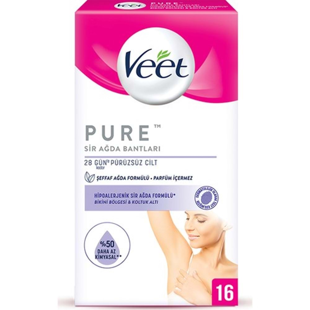Veet Pure 16'lı Hipoalerjenik Bikini&Koltuk Altı Ağda Bandı
