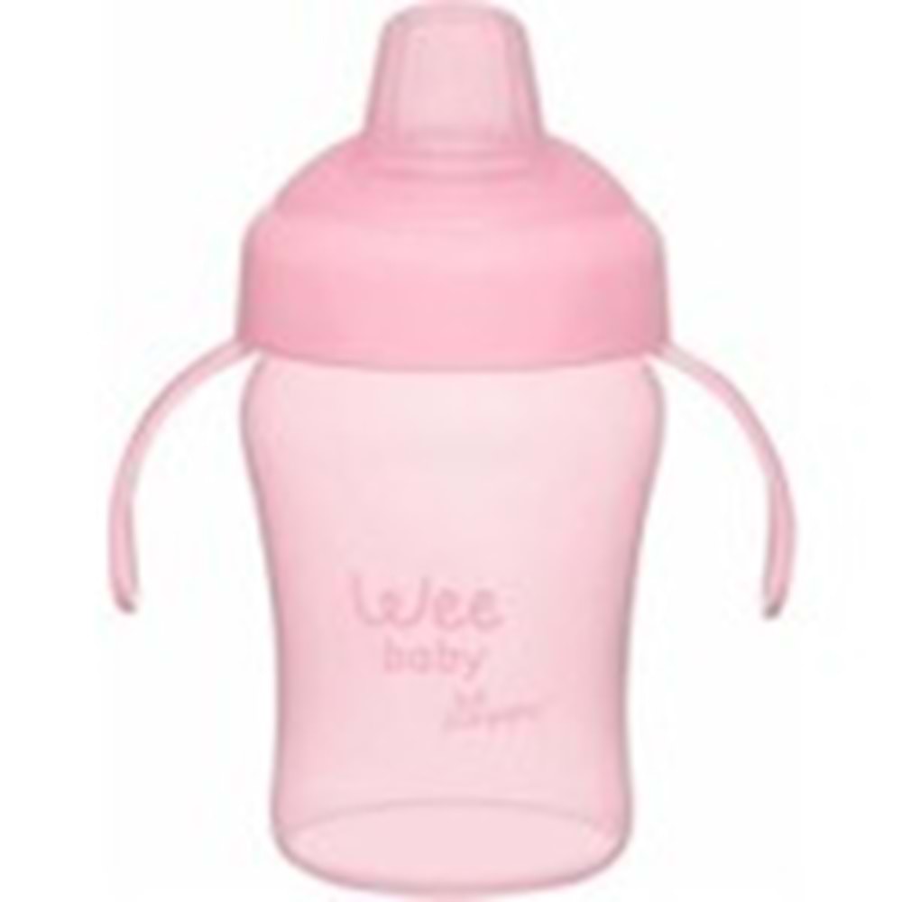 Wee Baby Colorful Akıtmaz Kulplu Bardak Pembe 240ML