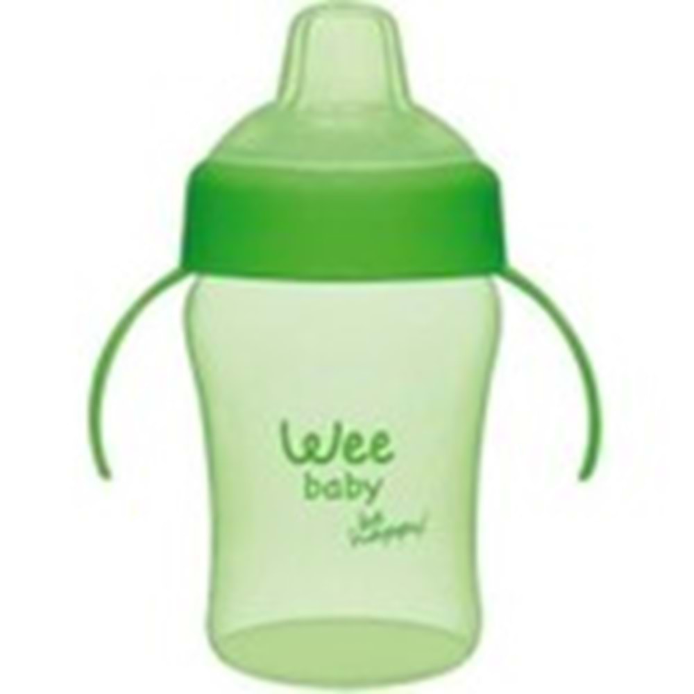 Wee Baby Colorful Akıtmaz Kulplu Bardak Yeşil 240ML