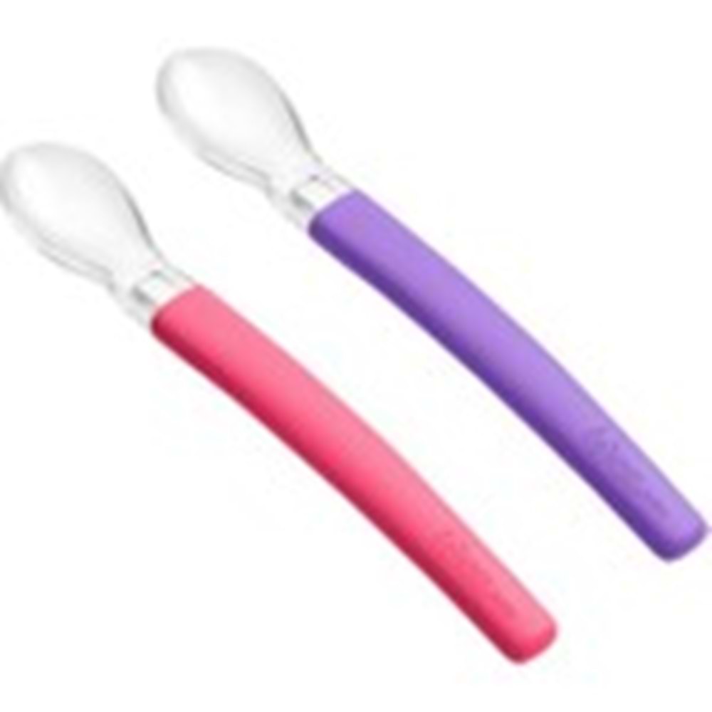 Wee Baby Mama Kaşığı Silikon Uçlu 2'li 122 Mor - Pembe