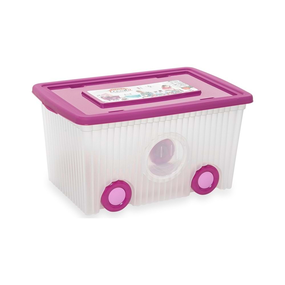 Flora Trendy Tekerlekli Oyuncak Kutusu 40 lt Pembe