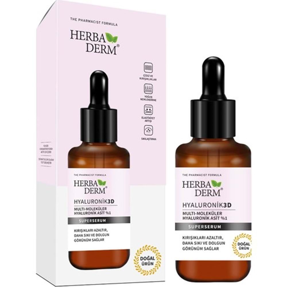 Herbaderm Superserum Hyaluronık 3D(Multı-Molekür Hyaluronik Asit %1) 30 ml