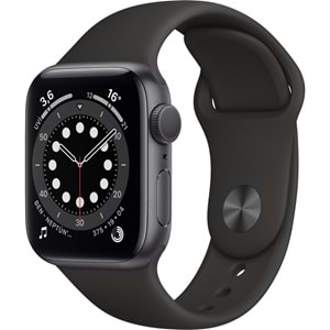 Apple Watch Seri 6 40mm GPS Space Gray Alüminyum Kasa ve Siyah Spor Kordon MG133TU/A