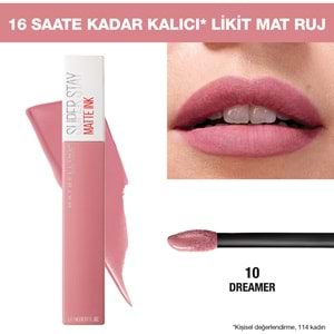Maybelline New York Super Stay Matte Ink Likit Mat Ruj - 10 Dreamer - Pembe
