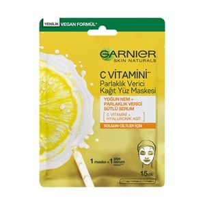 Garnier Skın Naturals Parlaklık Verici Kağıt Yüz Maskesi C Vitamini