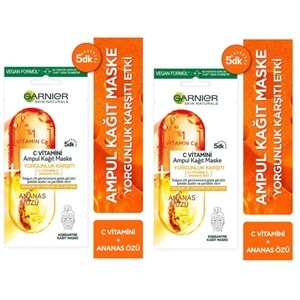 Garnier C Vitamini Ampul Kağıt Maske X2 Adet