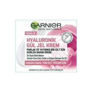 Garnier Hyaluronik Gül Jel-krem - Parlak Ve Yatışmış Bir Cilt Için Günlük Bakım Kremi
