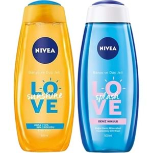 Nivea Love Sunshine Duş Jeli 500 ml + Splash Deniz Kokulu Duş Jeli 500 ml