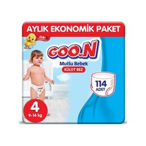 Goon Bebek Bezi Mutlu Bebek Külot Bezi 4 No 38 Li (X3 ADET)