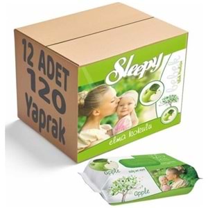 Sleepy Elma Kokulu Islak Havlu Mendil 12X120