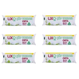 Lixo Bag Orta Boy Çöp Torbası 55x60 Mavi 20li (6 Paket)