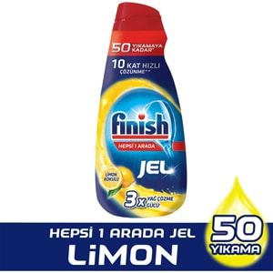 Finish Hepsi Bir Arada Konsantre Jel 1000 ml Limon Bulaşık Makinesi Deterjanı