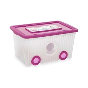 Flora Trendy Tekerlekli Oyuncak Kutusu 40 lt Pembe