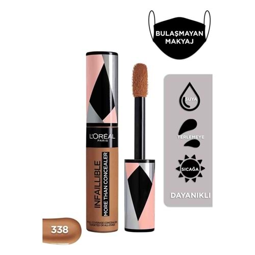 L'Oréal Paris Infaillible Tüm Yüze Uygulanabilir Kapatıcı 338 Honey