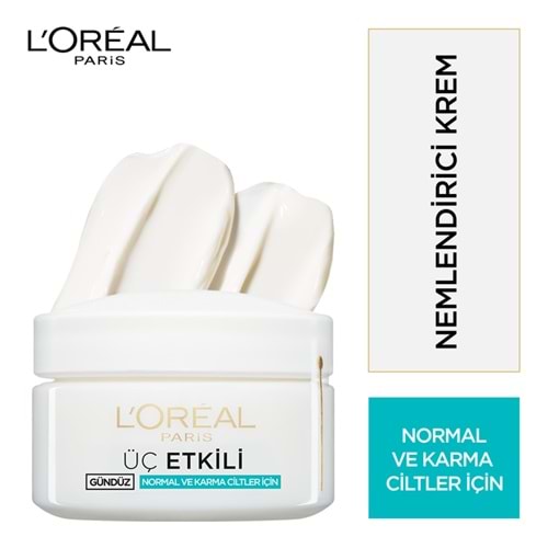 L'Oréal Paris 3 Etkili Günlük Bakım Kremi Normal Ve Karma Ciltler 50ml