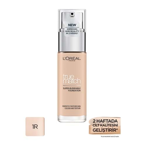 L'Oréal Paris True Match Bakım Yapan Fondöten 1R ROSE IVORY-1R1C1K