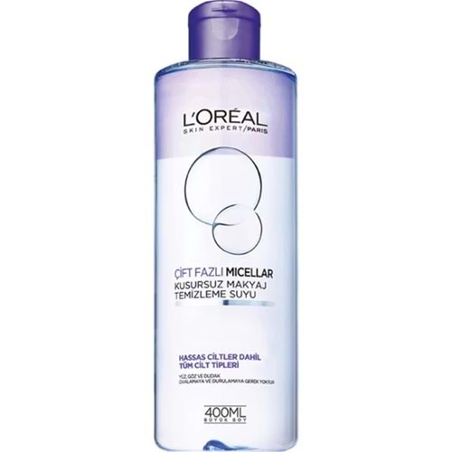 L'Oréal Paris Çift Fazlı Micellar Kusursuz Makyaj Temizleme Suyu 400ml