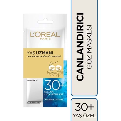 L'Oréal Paris Yaş Uzmanı Canlandırıcı Kağıt Göz Maskesi 30+