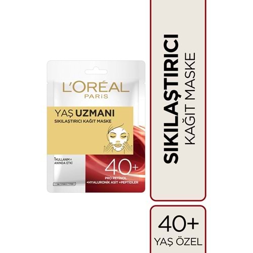 L'Oréal Paris Yaş Uzmanı Sıkılaştırıcı Kağıt Maske 40+