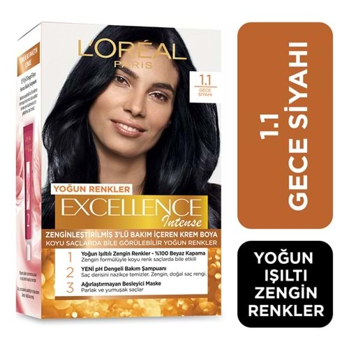 L'oréal Paris Excellence Intense Saç Boyası 1.1 Gece Mavisi