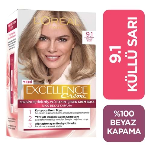 L'Oréal Paris Excellence Creme Saç Boyası 9.1 Sarı Küllü