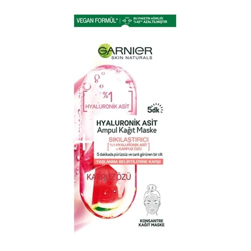 Garnier Skın Naturals Hyaluronik Asit Ampul Kağıt Maske Sıkılaştırıcı
