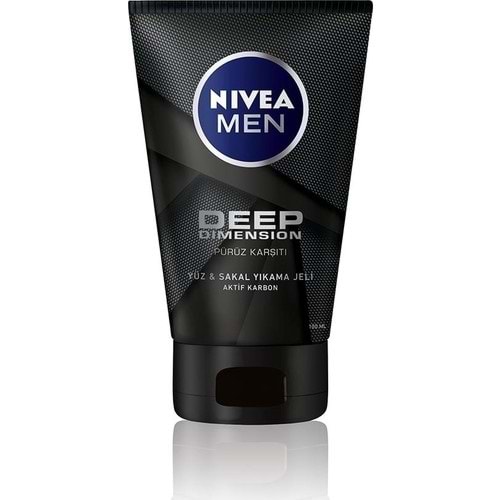 Nivea Men Deep Dimension Yüz & Sakal Temizleme Jeli 100Ml