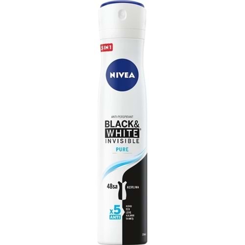 NIVEA Black&White Pure Kadın Deodorant Sprey 200 ml