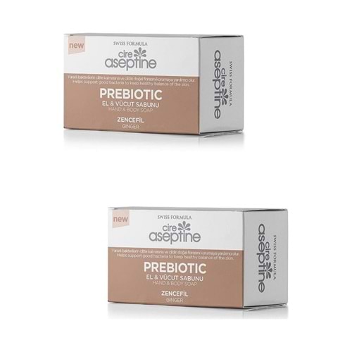 Cire Aseptine 2 x Prebiotic El ve Vücut Sabunu 100 gr Zencefil