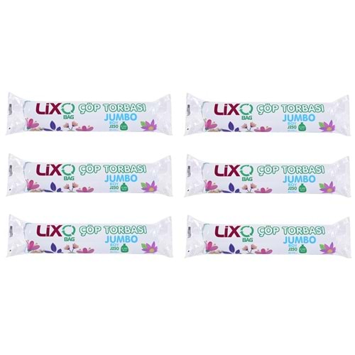 Lixo Bag Jumbo 250 GR Çöp Torbası 80x110 cm 10lu (6 Paket)